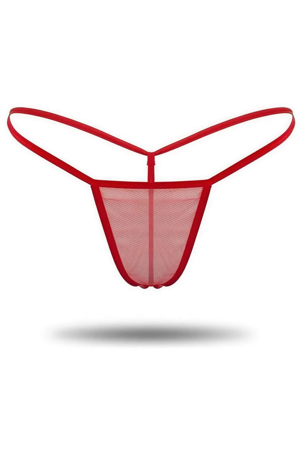 Kırmızı Transparan Tül String Tanga TM1115